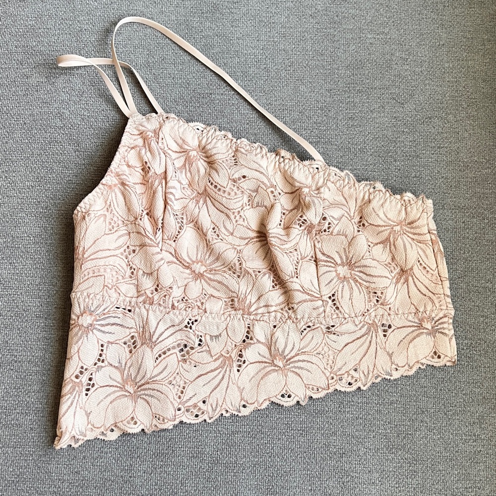 Lace Floral One Shoulder Bralette